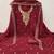 Women maroon georgette embroidered unstitched dress material with dupatta