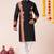 Black pure rayon navratri special premium designer kurta pyjama