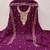 Women purple georgette embroidered unstitched dress material with dupatta