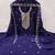 Women blue georgette embroidered unstitched dress material with dupatta