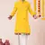 Yellow pure rayon navratri special premium designer kurta pyjama