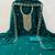 Women green georgette embroidered unstitched dress material with dupatta