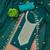 Women green georgette embroidered unstitched dress material with dupatta