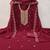 Women maroon georgette embroidered unstitched dress material with dupatta