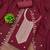 Women maroon georgette embroidered unstitched dress material with dupatta