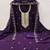 Women purple georgette embroidered unstitched dress material with dupatta