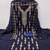 Women blue georgette embroidered unstitched dress material with dupatta