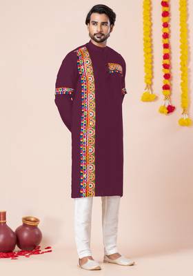 Wine pure rayon navratri special premium designer kurta pyjama 2