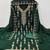 Women green georgette embroidered unstitched dress material with dupatta