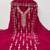 Women pink georgette embroidered unstitched dress material with dupatta