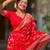 red banarasi silk blend meenakari weaving saree