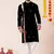 Black pure rayon navratri special premium designer kurta pyjama