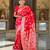red banarasi silk blend meenakari weaving saree