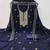 Women blue georgette embroidered unstitched dress material with dupatta