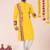 Yellow pure rayon navratri special premium designer kurta pyjama