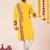 Yellow pure rayon navratri special premium designer kurta pyjama