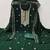 Women green georgette embroidered unstitched dress material with dupatta