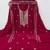 Women pink georgette embroidered unstitched dress material with dupatta