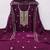 Women purple georgette embroidered unstitched dress material with dupatta