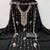 Women black georgette embroidered unstitched dress material with dupatta