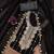 Women black georgette embroidered unstitched dress material with dupatta