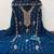 Women blue georgette embroidered unstitched dress material with dupatta