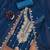 Women blue georgette embroidered unstitched dress material with dupatta