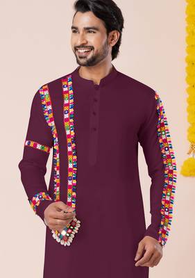 Wine pure rayon navratri special premium designer kurta pyjama 2