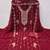 Women maroon georgette embroidered unstitched dress material with dupatta