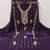 Women purple georgette embroidered unstitched dress material with dupatta