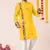 Yellow pure rayon navratri special premium designer kurta pyjama