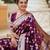 wine banarasi silk blend meenakari weaving saree