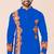 Blue pure rayon navratri special premium designer kurta pyjama