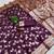 wine banarasi silk blend meenakari weaving saree