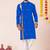 Blue pure rayon navratri special premium designer kurta pyjama