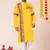 Yellow pure rayon navratri special premium designer kurta pyjama
