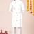 White pure rayon navratri special premium designer kurta pyjama