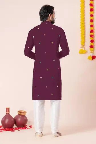 Wine pure rayon navratri special premium designer kurta pyjama