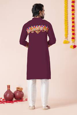 Wine pure rayon navratri special premium designer kurta pyjama 3