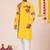 Yellow pure rayon navratri special premium designer kurta pyjama