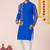 Blue pure rayon navratri special premium designer kurta pyjama