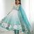 Blue White Ombre Anarkali Dress with Dupatta