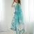 Blue White Ombre Anarkali Dress with Dupatta