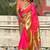 rani pink maharastrian paithani silk blend saree