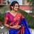 navy blue paithani silk blend saree