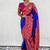 navy blue paithani silk blend saree