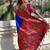 navy blue paithani silk blend saree