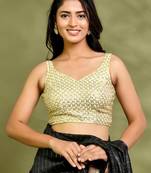 Golden Pearl Cutdana Sleeveless Padded Blouse