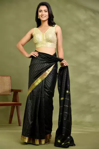 Amodini Designer Studio Golden Pearl Cutdana Sleeveless Padded Blouse