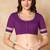 Purple Pure Cotton Round Neck Readymade Blouse